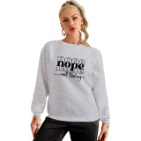 Women Loose Offset Pyrography Sweatshirt