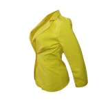 Yellow Buttons Pockets Long Sleeve Elegant Formal Suit