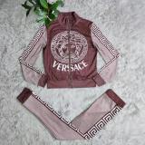 Casual Pit Positioning Printing Tracksuits Women Elegant Zip Two-Pieces Joggers Sets