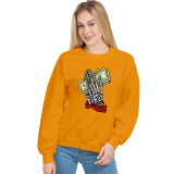 Autumn Cotton Dollar Bundle Skeleton Hand Printed Sweatshirt