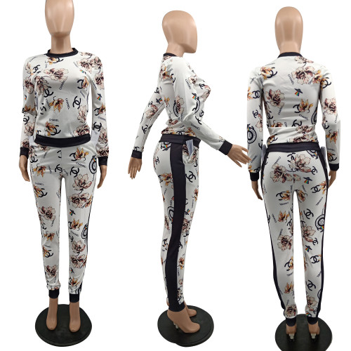 New Women's Suit Printed Sportswear Two Piece Set