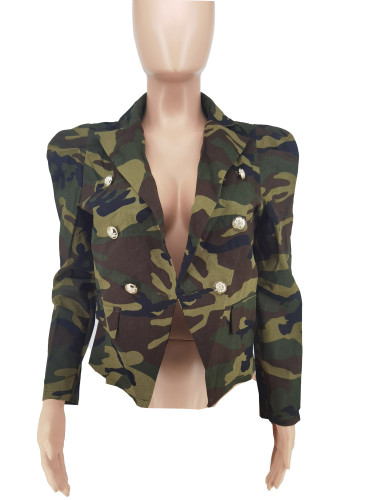 Women's Camouflage Print Blazer Jackets