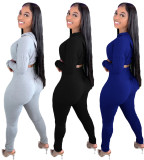 Women's 2 Piece Hoodie Tracksuit Workout Outfits Crop Top Bodycon Sweatpants