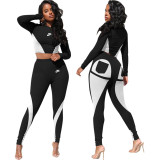 Fashion Trendy Positioning Offset Printing Sportswear Two Piece Set