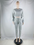 Ladies Crop Top Loungewear Suit Set Womens Jogging Style Trouser Tracksuit Set