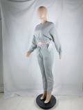 Ladies Crop Top Loungewear Suit Set Womens Jogging Style Trouser Tracksuit Set