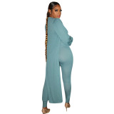 Winter New Women Lowcut Solid Strapless Jumpsuit with Long Sleeves Coat 2pcs