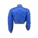 Casual Baseball Clothes Solid Color Bomber Padded Jacket