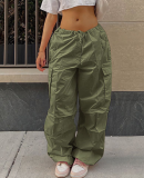 Women Cargo Pants Loose Straight Sweatpants Casual Long Drawstring Trousers