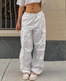 Women Cargo Pants Loose Straight Sweatpants Casual Long Drawstring Trousers