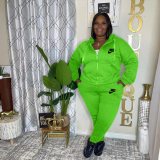 Women Sets Embroidery Zipper Hoodie Wear Lounge Wear Suit Sport Set Tops+Pants