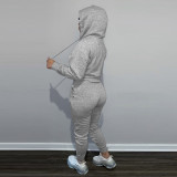Women's Fashion Printed Sweatshirt Hoodie 2 Piece Pant Set