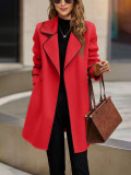 Women's Knit Overcoat Trench Coat Ladies Winter Long Warm Jacket Outwear