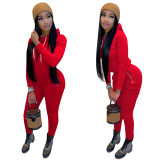 Fashion Printed Outfit Stacked Pants Woman Sweat Suits Sets Long Sleeve Hooded Women Set