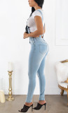 Women Ripped Jeans Suspender Sexy Spaghetti Strap Blue Bodycon Causal Overalls Jumpsuit