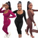 Women Casual 2 Piece Pants Set Bodycon Active Solid Color Lounge Outfit