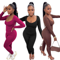 Women Casual 2 Piece Pants Set Bodycon Active Solid Color Lounge Outfit