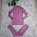 2022 Autumn Winter Solid Color High Neck Long Sleeve Sweater Suit