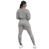 Sportswear 3 Piece Pants Sets Solid Ribbed Pit Track Jogging Sets