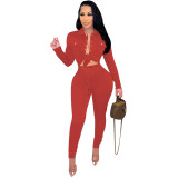 Street Elegant Women's Tracksuit Long Sleeve Shirt Tops and Pants Suit Matching Two 2 Piece Set Outfits Casual Sweatsuit