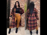 Autumn Women Plaid Extra Long Jackets Full Sleeve Open Stitch Trench Coat Casual Cardigan Cloak