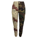 Womens Streetwear Camouflage Track Sweatpants Camo Cargo Pants