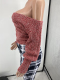 Cute Variety Wear Backless Off-the-shoulder Sweater Tops
