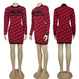 Women's Long Sleeve Knitted Sweater Dress