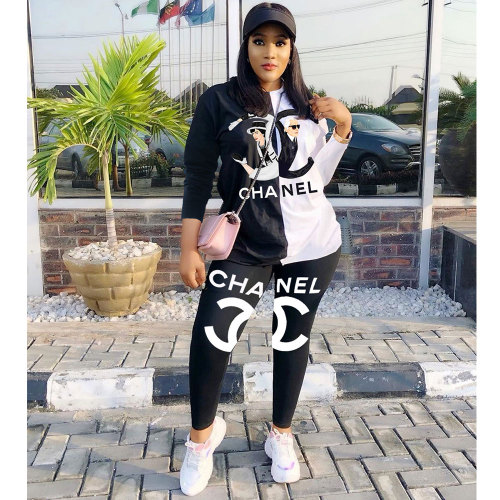 Chanel Printed Letter Two Piece Outfit Offers