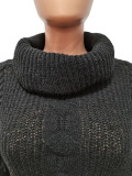 Winter Turtle Neck Cable Knit Sweater And Tasseled Pants Set