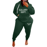 Women Clothing 2 Piece Suits Plus Size Full Sleeve Hooded Jogger Sweatpant Outfit