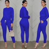 Winter Womens 2 Two Piece Sets Tracksuit Long Sleeve Top Pants Suits Matching Sets