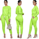 Winter Womens 2 Two Piece Sets Tracksuit Long Sleeve Top Pants Suits Matching Sets