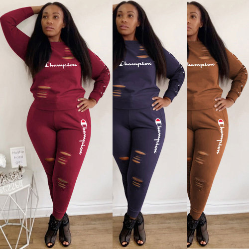 Casual Printed Tracksuit for Women Two Piece Set Sportswear 2 Pieces Running Sports Suit