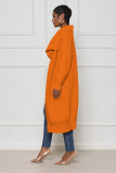Women's Casual Solid Color Long Knit Cardigan Sweater Coat