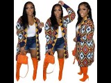 Women's Colorful Long Hand-knitted Sweater Coat