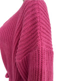 Tassel Trim Open Front Chunky Knit Longline Cardigan