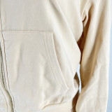 2022 Winter Double-sided Velvet Zipper Cardigan Hoodie Sweatshirt Pant Set