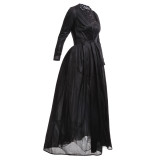 Women's Halloween Dresses Party Costume Outfit Sexy 2 Pieces Gothic Chiffon Shirt Cardigan Long Dress