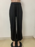 Solid Color Flared Straight Leg Trousers