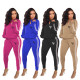 Casual Striped Patchwork Long Sleeve Zipper Trackshirt Long Pant 2 Piece Outfit