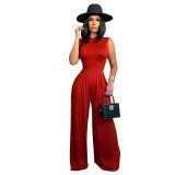 Solid Color Flared Straight Leg Trousers