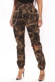 Camouflage Print Joggers Comfortable Casual Stretch Cargo Pants