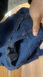 Single-breasted Jacket Flap Pocket Button Front Belted Denim Dress