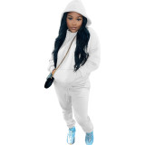 Winter Fleece Pullover Drawstring Hoodie Sweatpants 2 Piece Set