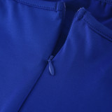 Solid Color Zipper Straps Chain Feather Jumpsuit