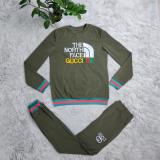 Casual Sportswear Embroidery Letter Sweatshirt + Trousers Two Piece Set
