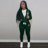 Fall Spring Jogger 2 Piece Clothing Printed Letter Sweatpants and Hoodie Sets