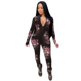 Fashion Playsuits Valentine's Day Elements Casual Printed Jumpsuits