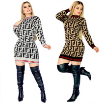 Ladies Bodycon Skirt Knitted Sweater Dresses